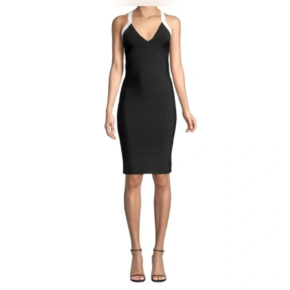 Herve Ledger Deep V Sheath Dress - Picture 2 of 3